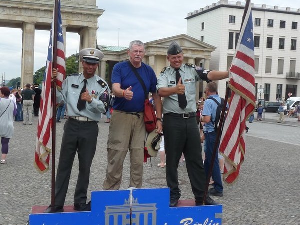 Bob With Guards at Brandenburg Gate