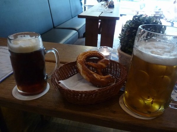 German beer and pretzels