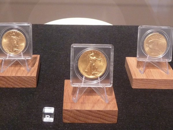 Gold 20 dollar pieces, designed by Gaudens 