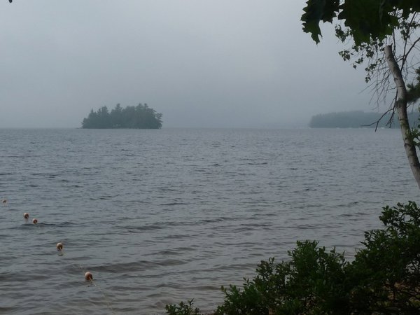 Lake in the morning mist