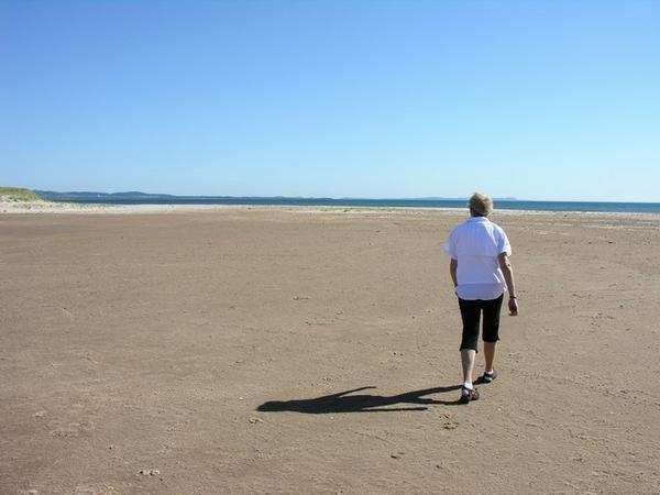 Morning stroll along the white beaches.