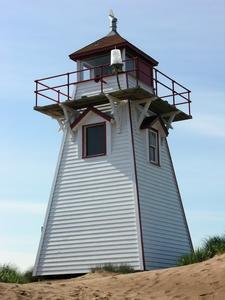 Brackley Beach lighthouse, a memorial to a disaster which occurred here