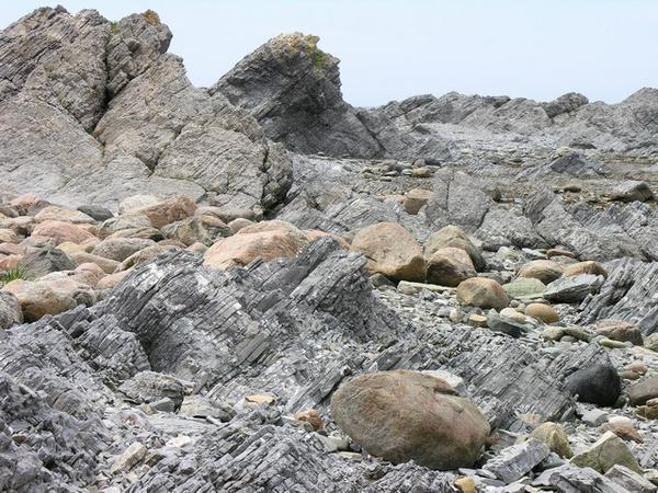 Rocks that have been uplifted