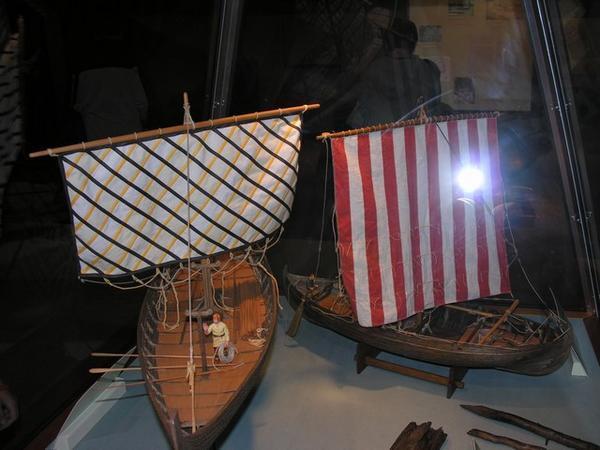 Viking ships at the interpretative center. 