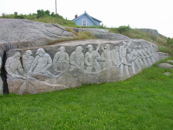 Granite monument to the brave fishermen of the area. 