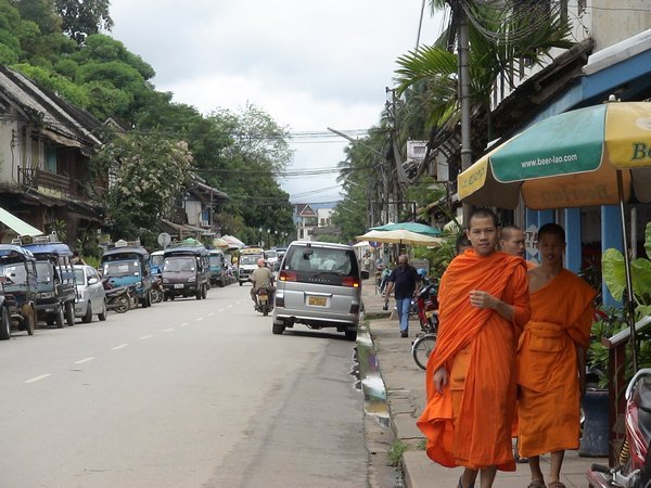Monks in town