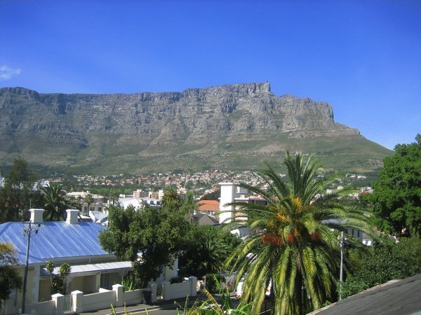 Cape Town - view from our bathroom of Table Mountain