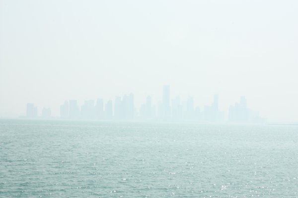 Doha city through the haze