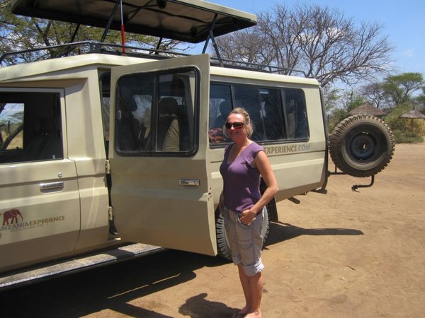 Kath by our safari vehicle