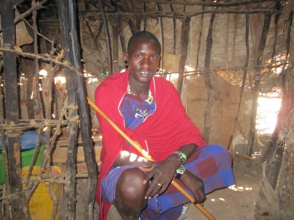 Masai inside a hut