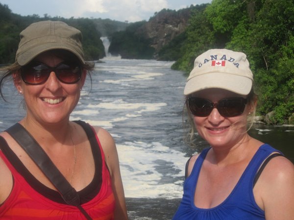 Kath and I at the falls during the boat cruise with Murchision Falls in the background 