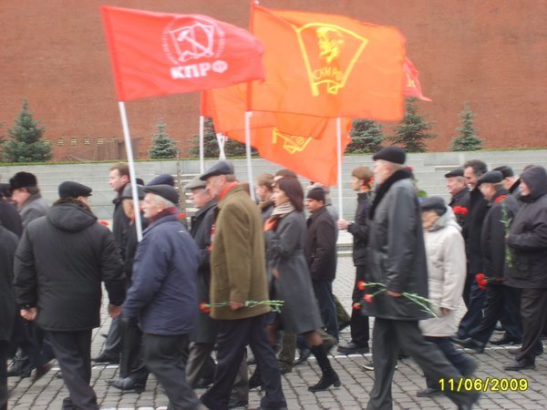 Communists marching when we're there