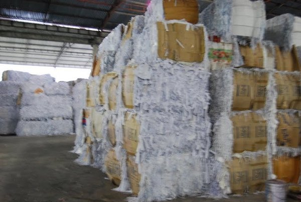 Stacks of paper ready to become toilet paper
