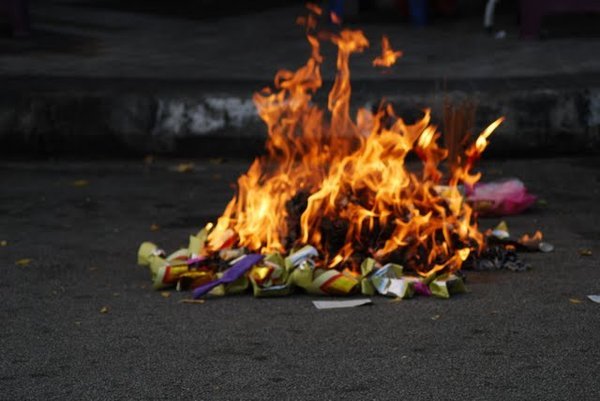 Burning Stuff on the Streets for the Hungry Ghosts