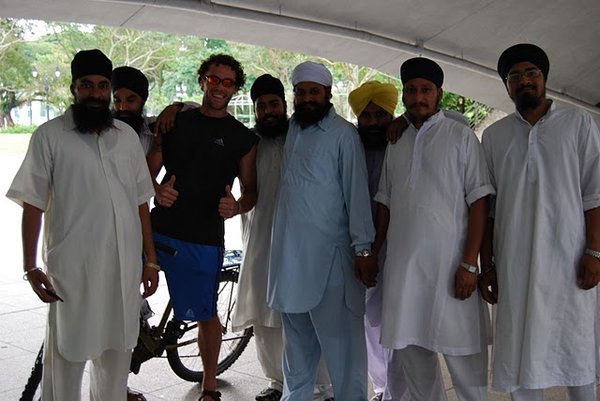 J with Sikh admirers