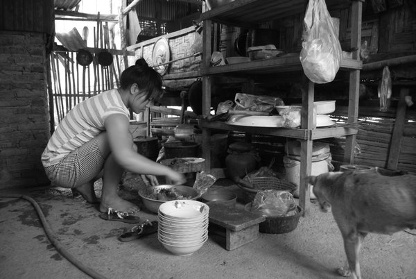 Cooking in a Traditional Lao Kitchen