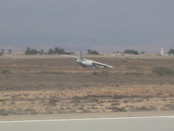 crashed plane at Mukhalla airport