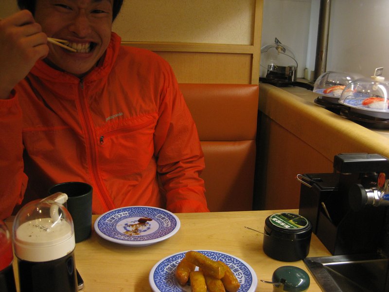my 1st dinner with my host Toshi