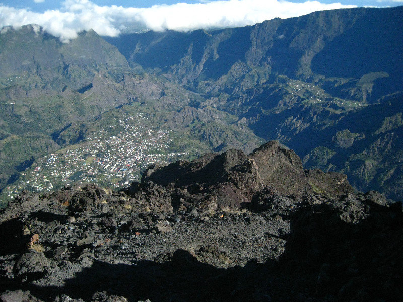 View of Cilaos from top of Piton de Neiges
