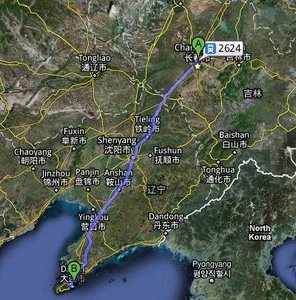 Train Route to Dalian