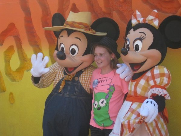 Hannah with Mickey & Minnie