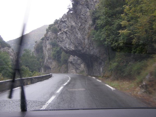 A rainy drive through Southern France