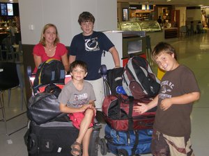 World traveled luggage at Sydney airport