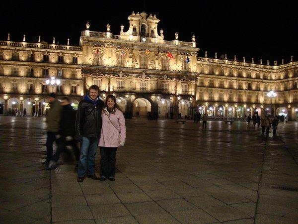 Day 1 - Derek and I in the Plaza Mayor in Salamanca 