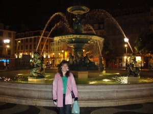Day 3 - Rossio Fountain in Lisbon, Portugal