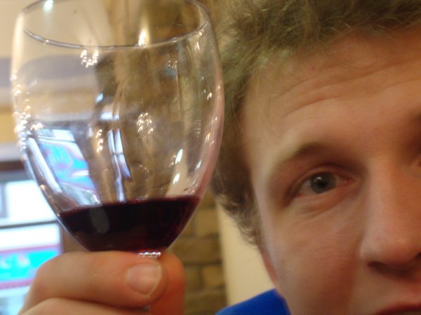 Day 6 - Derek enjoying his red wine