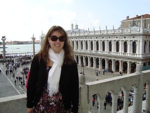 Standing on the balcony of St. Mark's Bascilica 
