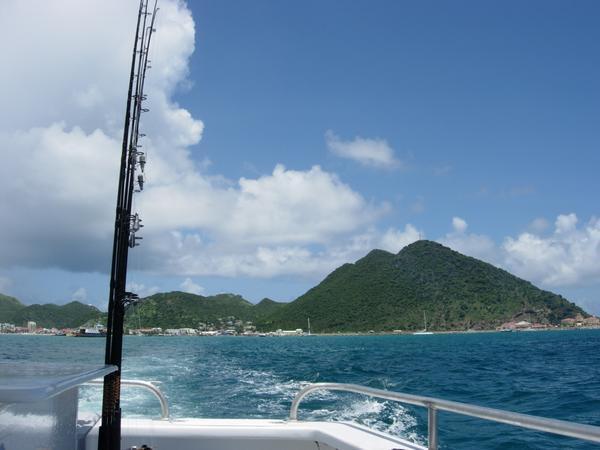 View of our St. Maarten from our fishing boat.