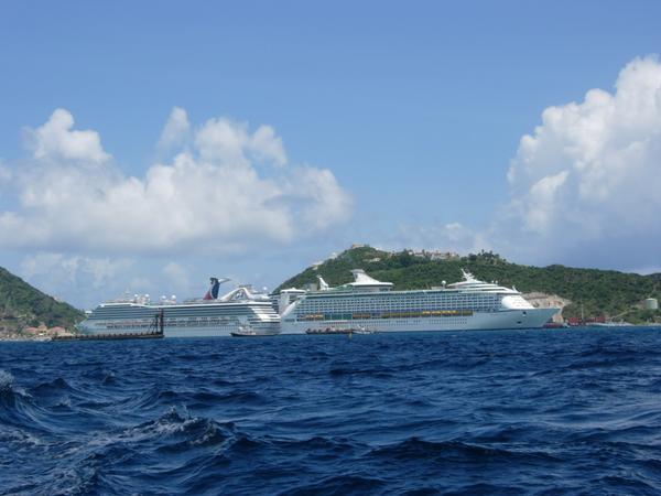 A couple of cruise ships.