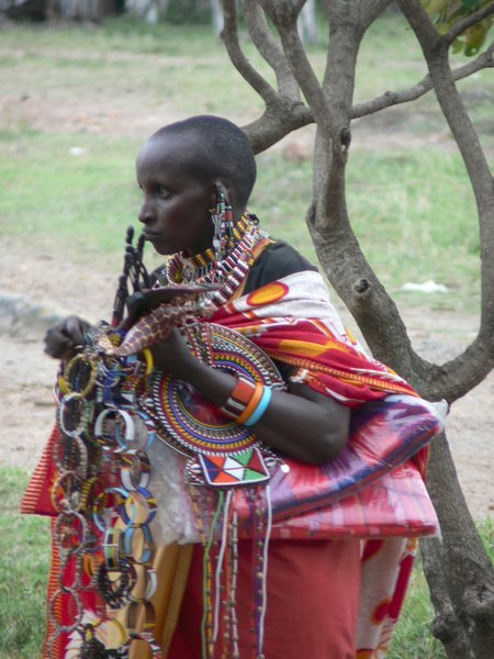 Just one of the many Maasai woman trying to sell us stuff