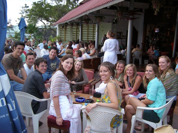 Enjoying a few drinks on our first night in Zanzibar