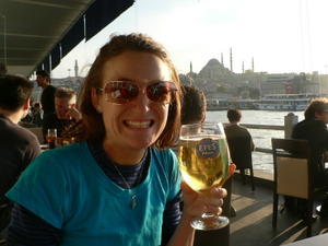 A drink on the Galata Bridge