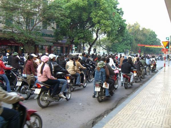 No shortage of moped traffic