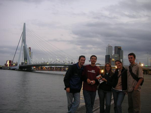 The five of us at the Erasmus Bridge