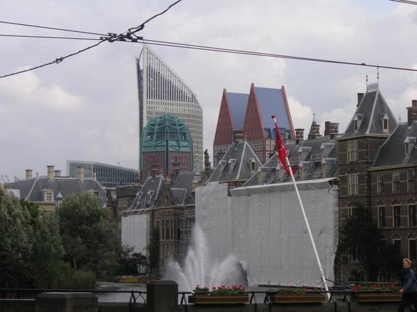 Modern Hague Skyline behind the Binnenhof