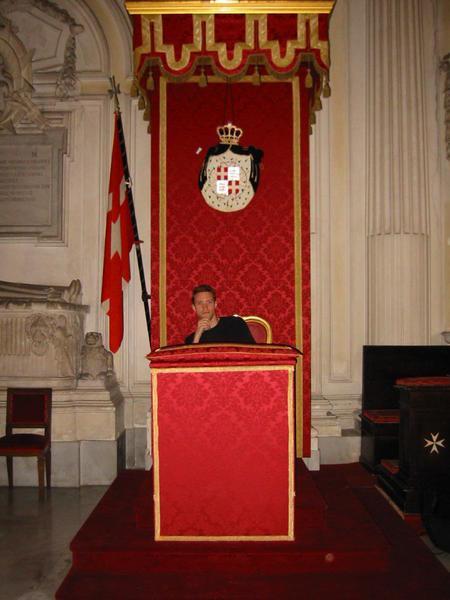Sitting on the Grand Master throne