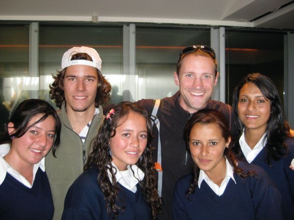 Matthias and I with local school kids