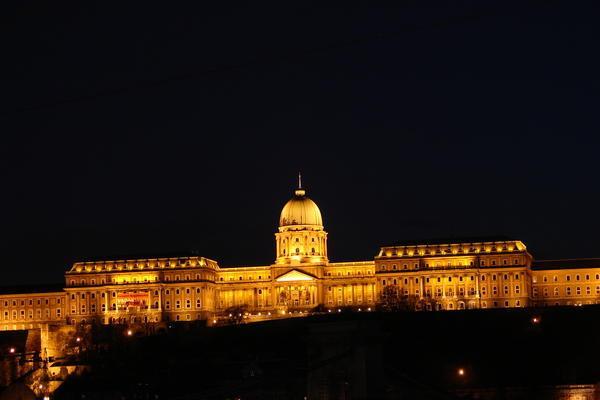 The palace in the Budapest night....
