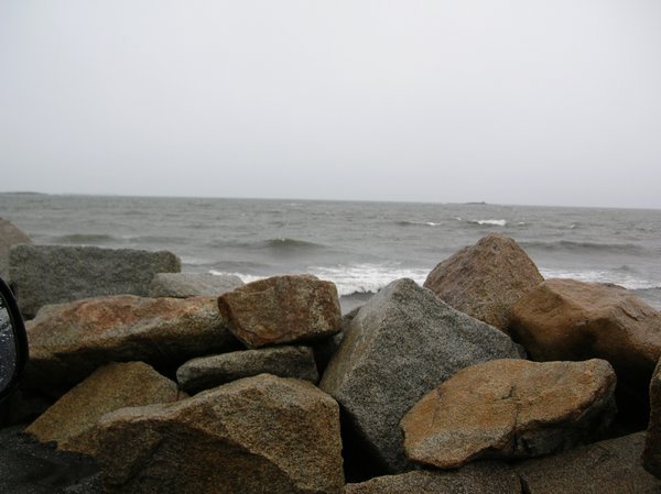 Wall of rocks to keep the waves out