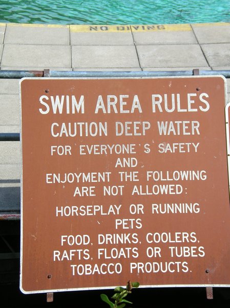 Swimming beach rules