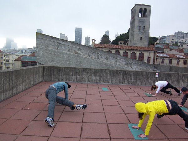 Stretching at the SF Art Institute