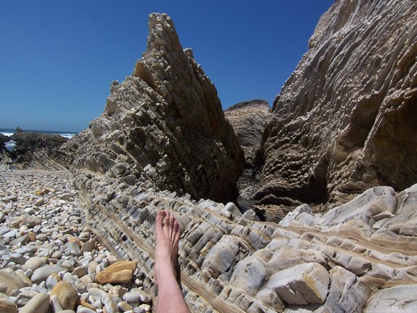 My foot and rocks