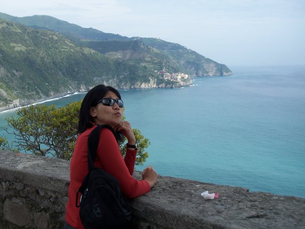 Grace with Manarola in Background