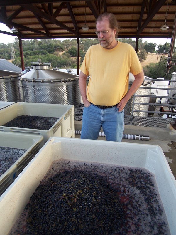 Jeff and some freshly squeezed MErlot
