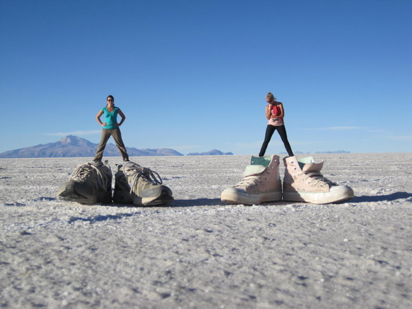 Funny pictures on the salt flats