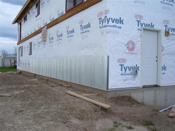 The beginning of the siding